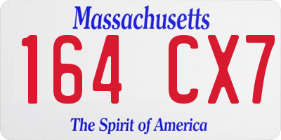 MA license plate 164CX7