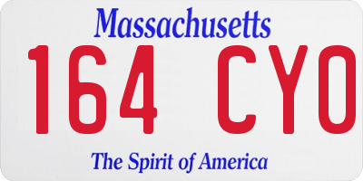 MA license plate 164CY0