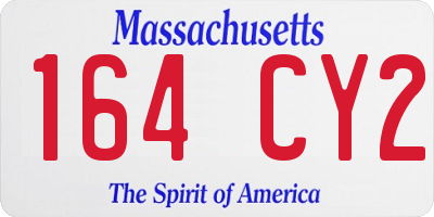 MA license plate 164CY2
