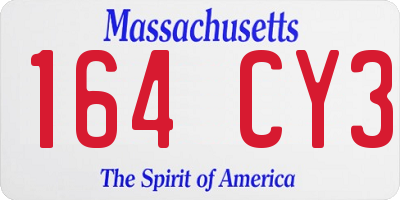 MA license plate 164CY3