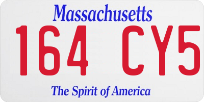 MA license plate 164CY5