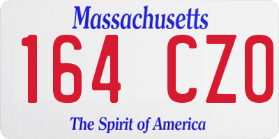 MA license plate 164CZ0