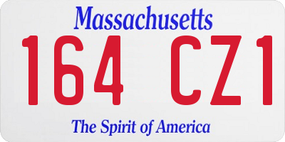 MA license plate 164CZ1