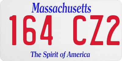MA license plate 164CZ2