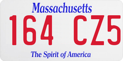 MA license plate 164CZ5