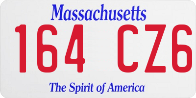 MA license plate 164CZ6