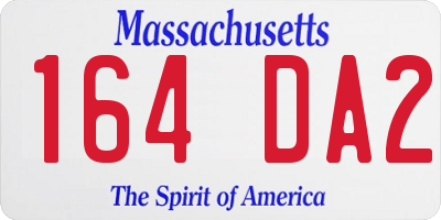 MA license plate 164DA2