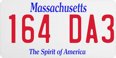 MA license plate 164DA3