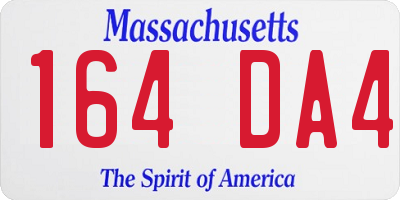 MA license plate 164DA4