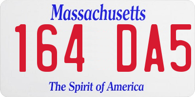 MA license plate 164DA5