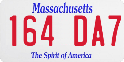MA license plate 164DA7