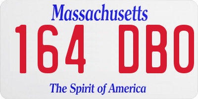 MA license plate 164DB0