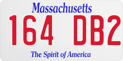 MA license plate 164DB2