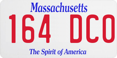 MA license plate 164DC0