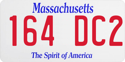 MA license plate 164DC2