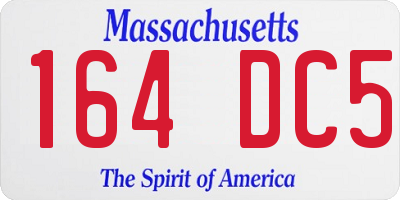 MA license plate 164DC5