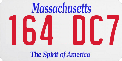 MA license plate 164DC7