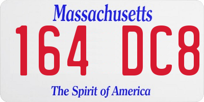 MA license plate 164DC8