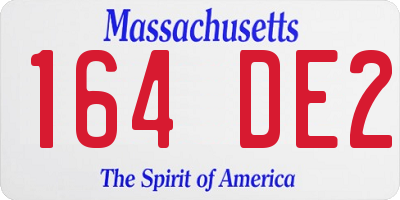 MA license plate 164DE2