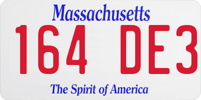 MA license plate 164DE3