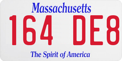 MA license plate 164DE8