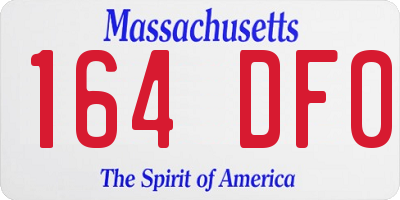 MA license plate 164DF0