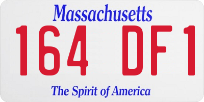 MA license plate 164DF1