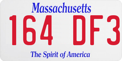 MA license plate 164DF3