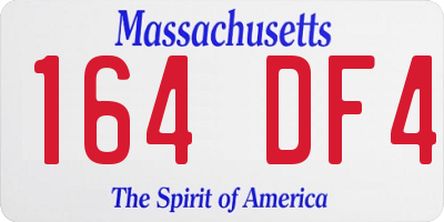 MA license plate 164DF4