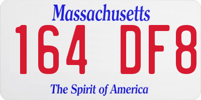 MA license plate 164DF8