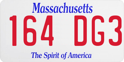 MA license plate 164DG3