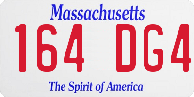 MA license plate 164DG4
