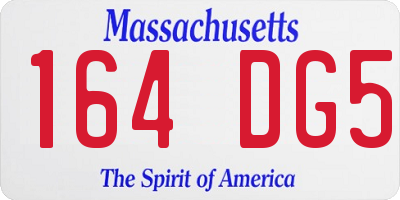 MA license plate 164DG5