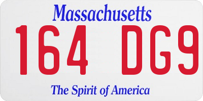 MA license plate 164DG9