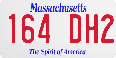 MA license plate 164DH2
