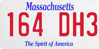 MA license plate 164DH3