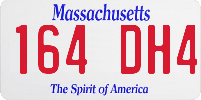 MA license plate 164DH4