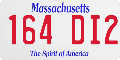 MA license plate 164DI2
