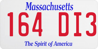 MA license plate 164DI3