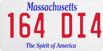 MA license plate 164DI4