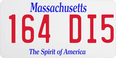 MA license plate 164DI5