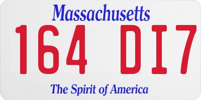 MA license plate 164DI7