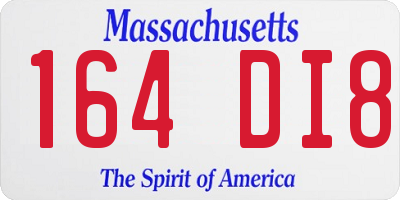 MA license plate 164DI8