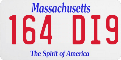 MA license plate 164DI9