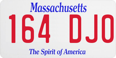 MA license plate 164DJ0