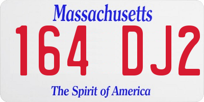 MA license plate 164DJ2