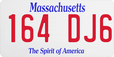 MA license plate 164DJ6