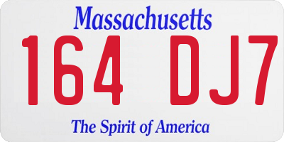 MA license plate 164DJ7