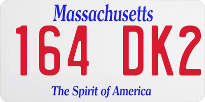 MA license plate 164DK2