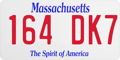 MA license plate 164DK7